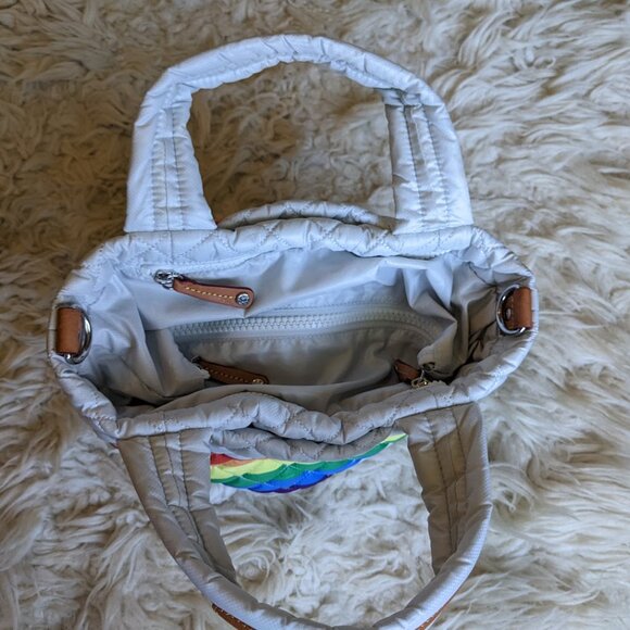RARE Mz Wallace Dawn Quilted Rainbow Stripe Mini Tote Bag Deluxe Pride Edition - Picture 6 of 10